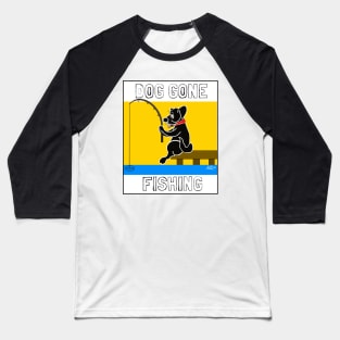 DOG GONE FISHING BLACK LAB CARTOON Baseball T-Shirt